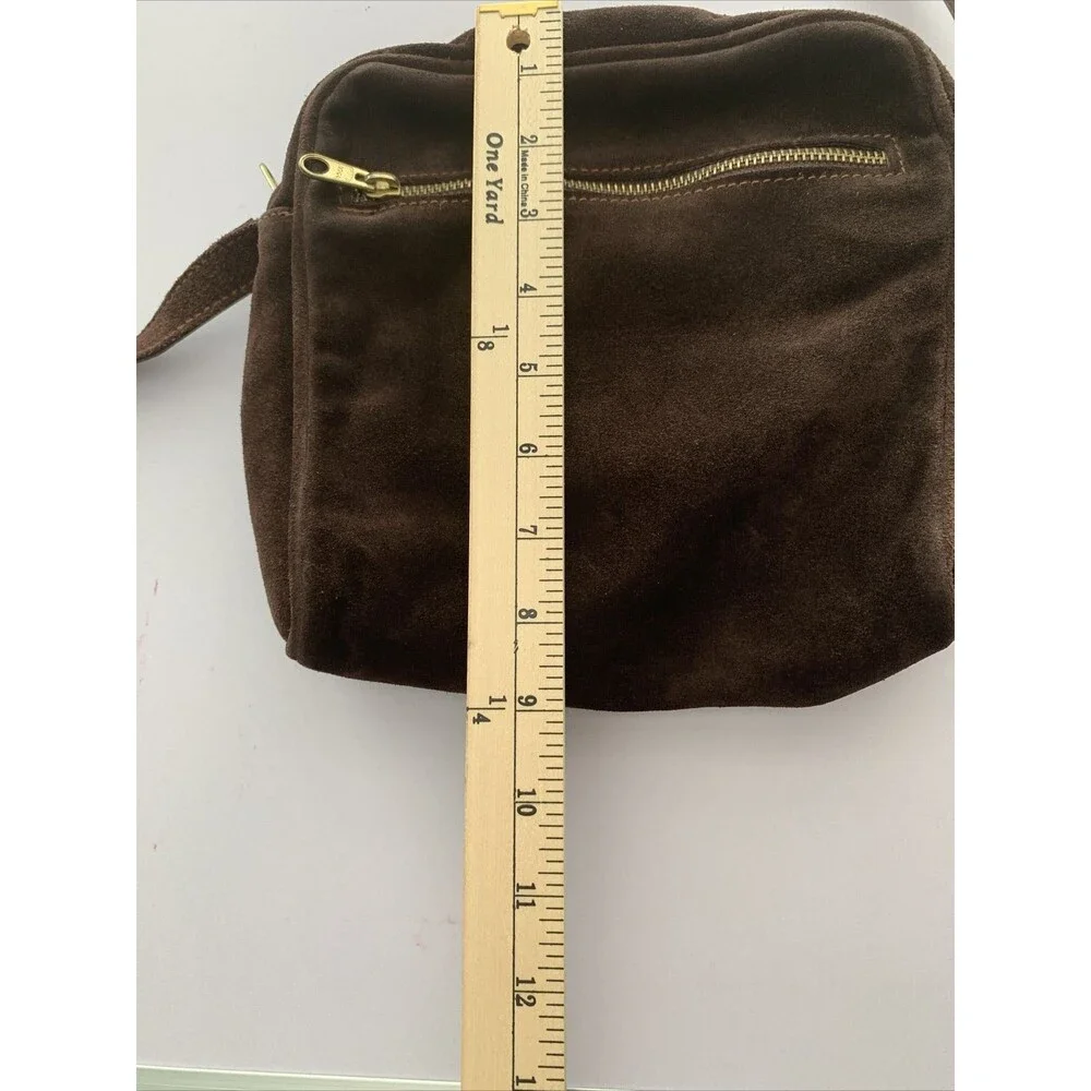 Lord & Taylor Dark Brown Suede Crossbody Purse